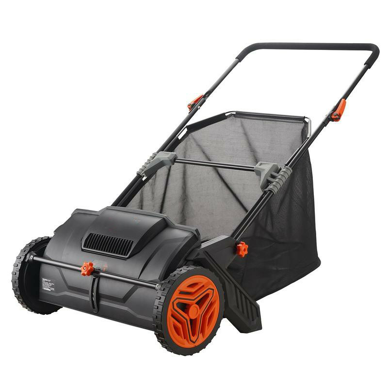 Heavy-Duty Push Lawn Sweeper – Large 3.5 cu. ft. Hopper