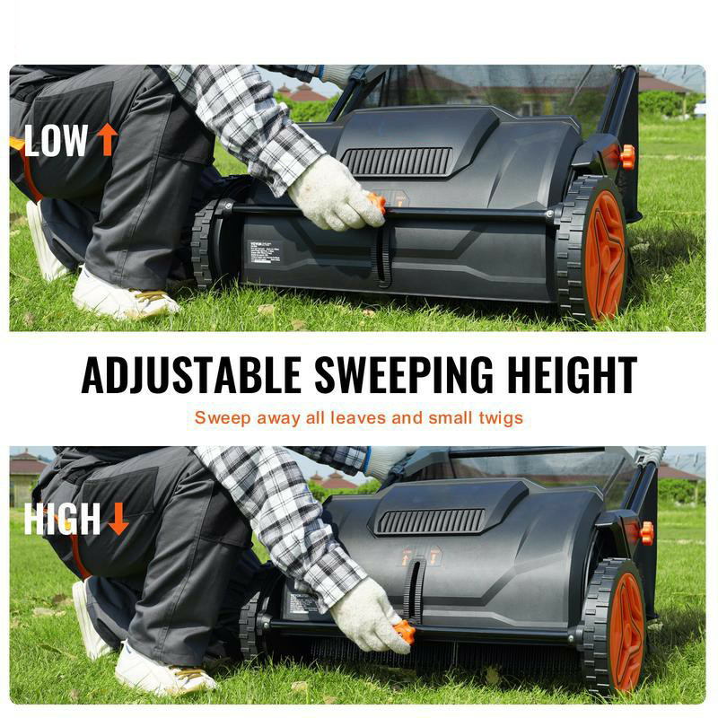 Heavy-Duty Push Lawn Sweeper – Large 3.5 cu. ft. Hopper