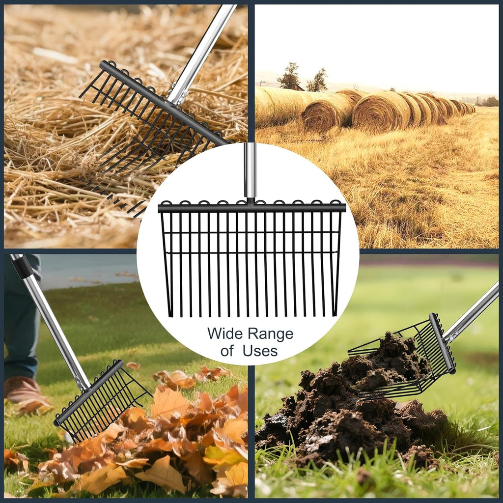 Heavy-Duty Steel Garden Pitchfork – Ergonomic, Adjustable &amp; Multi-Functional