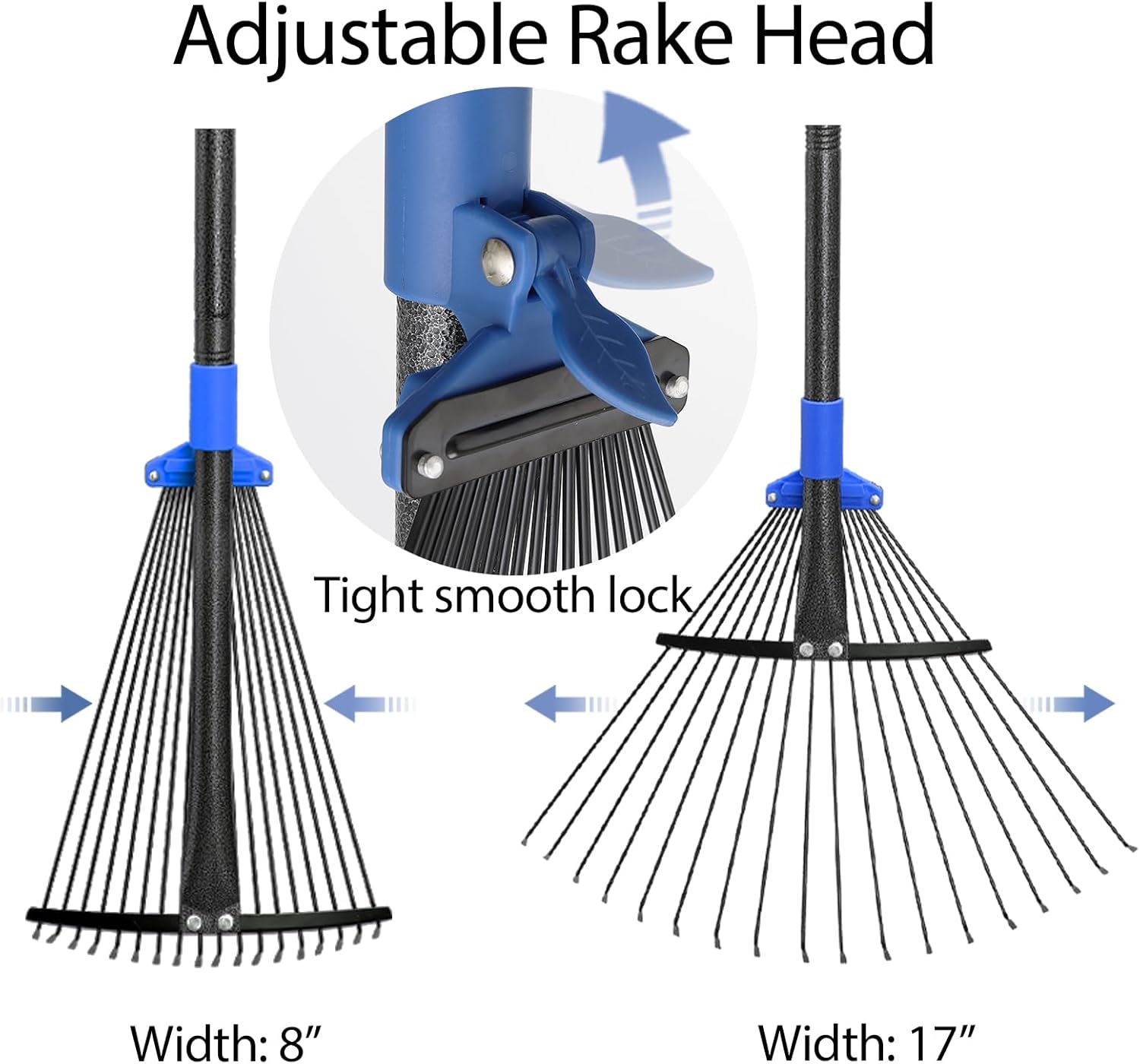 Heavy-Duty Expandable Metal Rake – Versatile, Adjustable &amp; Rust-Resistant