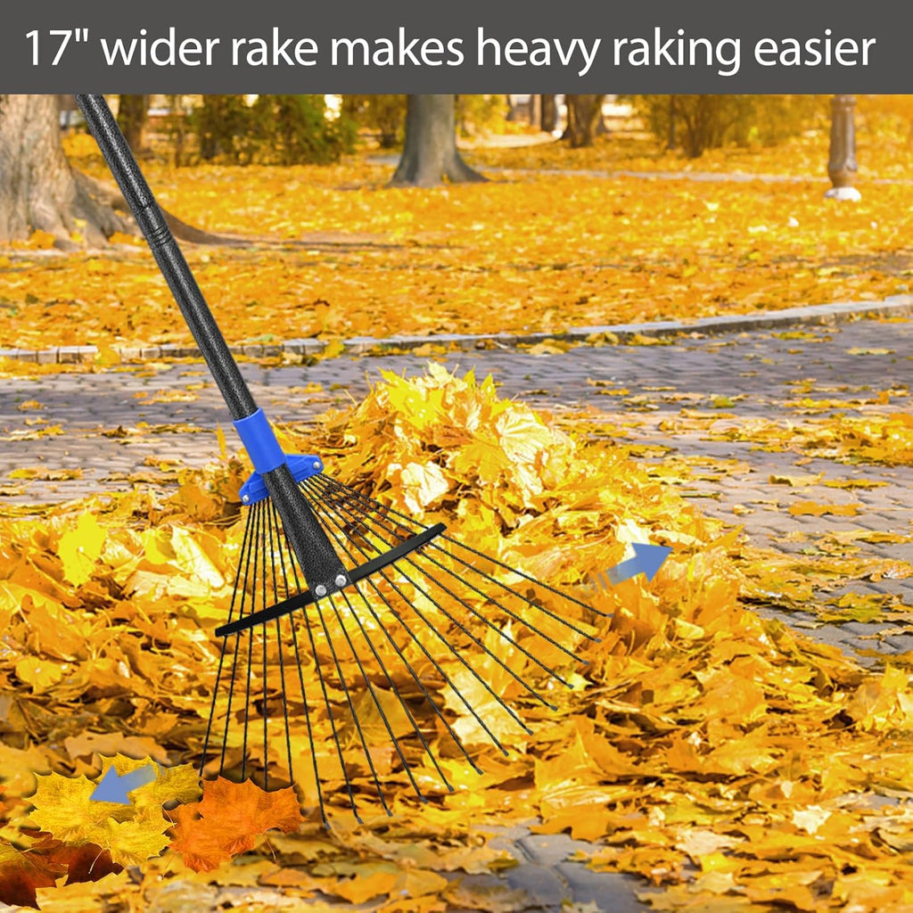 Heavy-Duty Expandable Metal Rake – Versatile, Adjustable &amp; Rust-Resistant